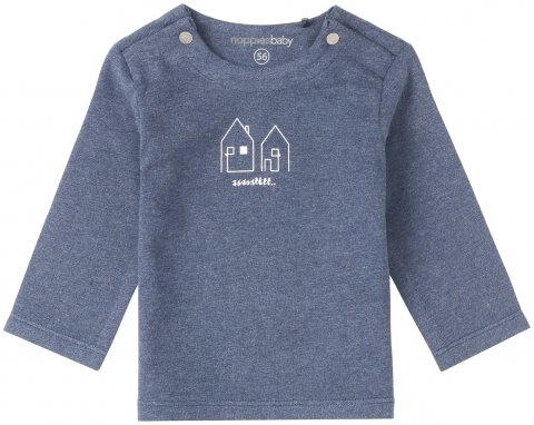 Noppies Longsleeve Glocester - Indigo Blue Melange - Babykleding